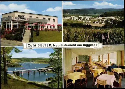 Ak Neu Listernohl Attendorn im Sauerland, Cafe Selter, Innenansicht
