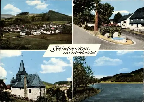 Ak Steinbrücken Dietzhölztal in Hessen, Gesamtansicht, Kirche