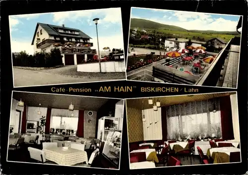 Ak Biskirchen Leun an der Lahn, Café Pension Am Hain