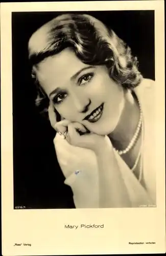 Ak Schauspielerin Mary Pickford, Portrait