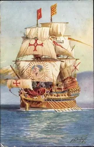 Künstler Ak The Galleon, Segelschiff