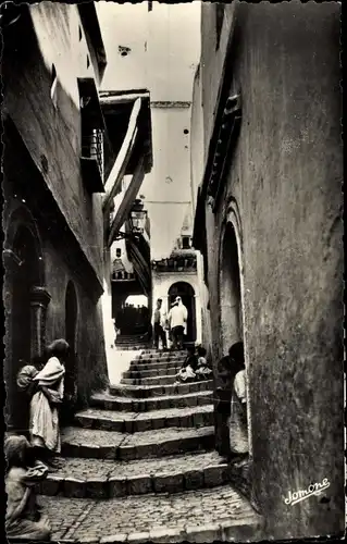 Ak Algier Alger Algerien, Une rue de la Casbah