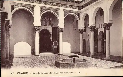 Ak Tanger Marokko, Vue de la Cour de la Casbah