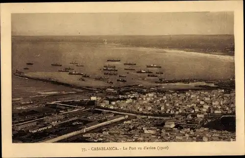 Ak Casablanca Marokko, Le Port vu d'avion