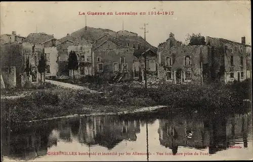 Ak Gerbeviller Meurthe et Moselle, Bombardee et Incendiee par les Allemands, Zertörungen, I. WK