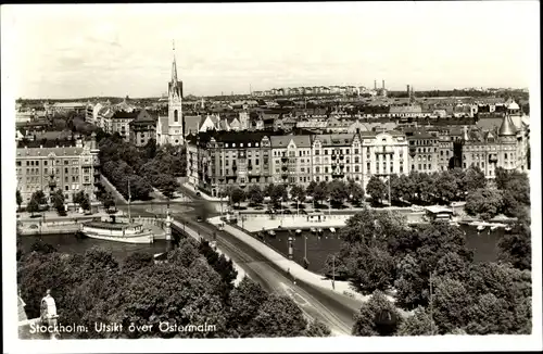 Ak Stockholm Schweden, Utsikt över Östermalm