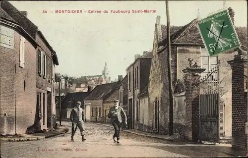 Ak Montdidier Somme, Entree du Faubourg Saint Martin