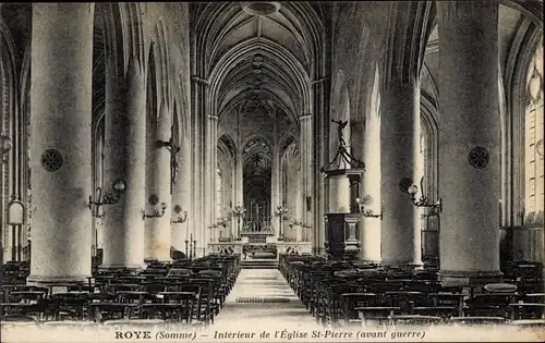 Ak Roye Somme, Interieur de l'Eglise St. Pierre