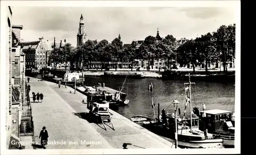 Foto Ak Groningen Niederlande, Slutskade met Museum