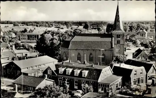 Ak Holten Overijssel Niederlande, Panorama mit Kirche