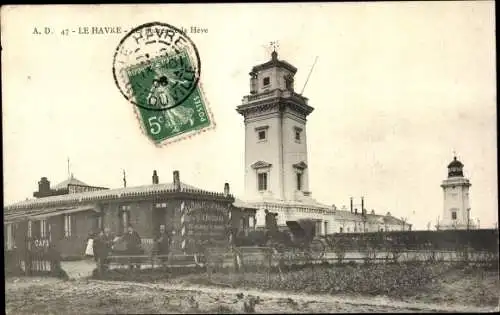 Ak Le Havre Seine Maritime, Le Phare de la Heve, Leuchtturm