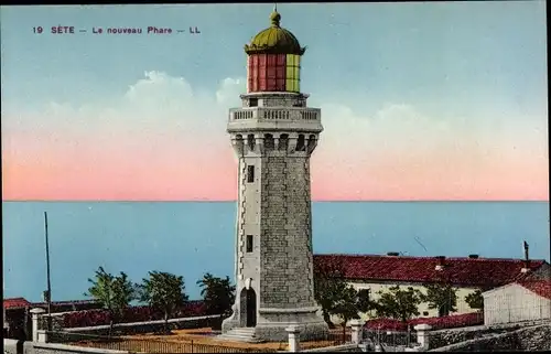 Ak Sète Cette Hérault, Le nouveau Phare, Leuchtturm