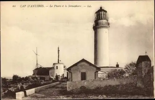 Ak Antibes Alpes Maritimes, Le Phare et le Semaphore, Leuchtturm