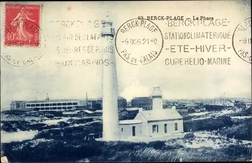 Ak Berck Plage Pas de Calais, Le Phare, Leuchtturm