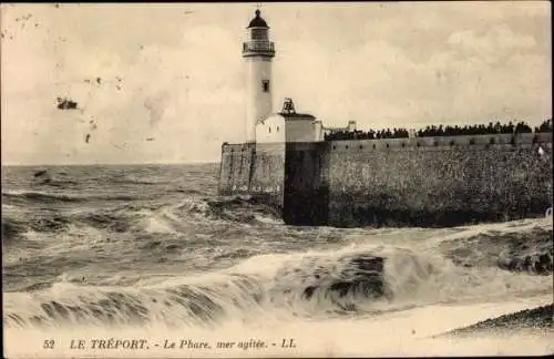 Ak Le Tréport Seine Maritime, Le Phare, Leuchtturm