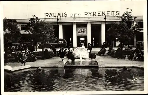 Ak Pau Pyrénées-Atlantiques, Palays des Pyrenees, Bassin de la place G. Clemenceau, Kino