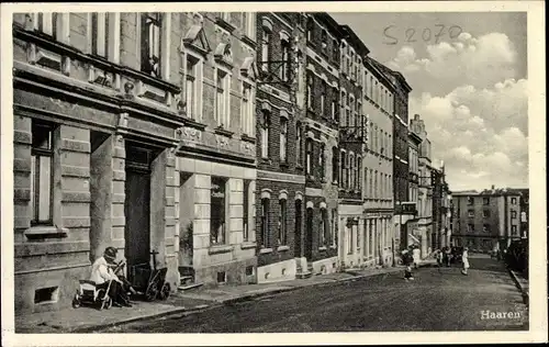 Ak Haaren Aachen, Straßenpartie, Wohnhäuser, Handwagen