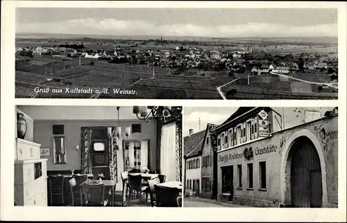 Ak Kallstadt in der Pfalz, Gesamtansicht, Café