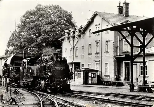 Ak Dippoldiswalde im Osterzgebirge, Schmalspurbahn, 99 1747 7