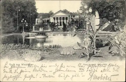 Ak Wiesbaden in Hessen, altes Kurhaus