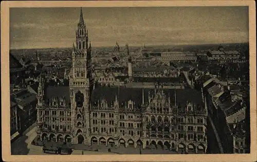 Ak München, Rathaus mit Panorama