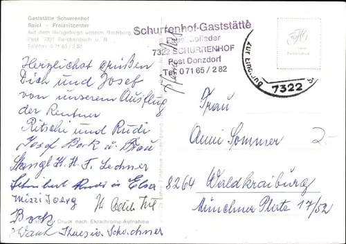 Ak Reichenbach unter Rechberg, Gaststätte Schurrenhof, Innenansicht