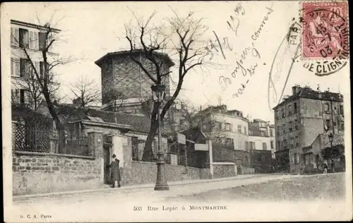 Ak Paris XVIII. Arrondissement Buttes-Montmartre, Rue Lepic