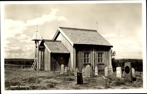 Ak Handöl Schweden, Kapellet, Kapelle, Grabsteine
