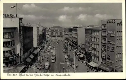 Ak Hannover, Bahnhofstraße, Hauptbahnhof, Geschäftshäuser
