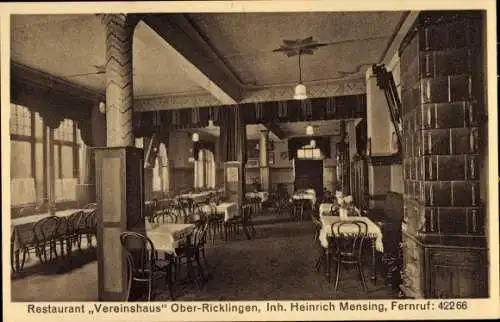 Ak Oberricklingen Ricklingen Hannover, Restaurant Vereinshaus