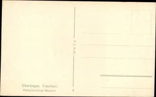 Ak Oberbayerische Trachten, Partenkirchner Bäuerin