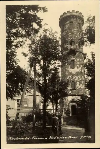 Foto Ak Oybin in der Oberlausitz, Zittauer Gebirge, Aussichtsturm Hochwald-Turm, Restaurant