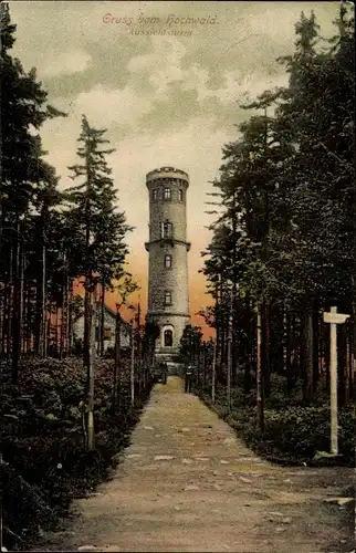 Ak Oybin in der Oberlausitz, Zittauer Gebirge, Hochwald, Aussichtsturm, Hochwald-Turm