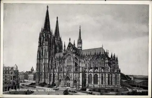 Ak Köln am Rhein, Dom von Süden