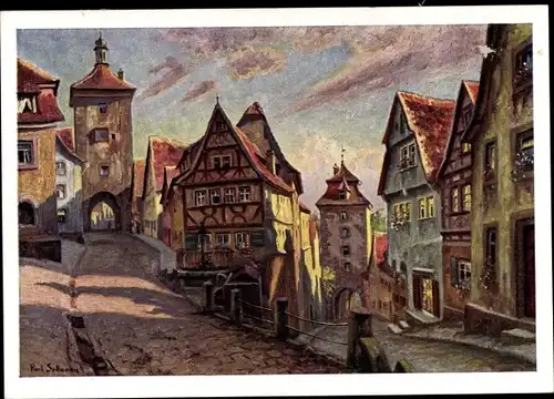 Künstler Ak Sollmann, Paul, Rothenburg ob der Tauber Mittelfranken, Plönlein