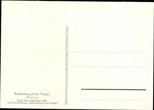 Künstler Ak Sollmann, Paul, Rothenburg ob der Tauber Mittelfranken, Plönlein