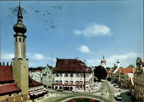 Ak Erding in Oberbayern, Schrannenplatz, Landshuter Straße