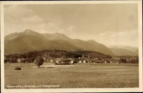 Ak Grabenstätt in Oberbayern, Blick auf den Ort, Hochgerngipfel