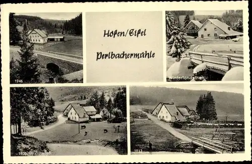 Ak Höfen Monschau Montjoie in der Eifel, Perlbachmühle, Winterlandschaft