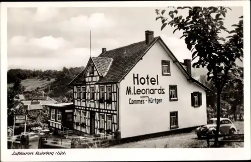 Ak Rurberg Simmerath in der Eifel, Hotel M. Leonards, Außenansicht, Auto