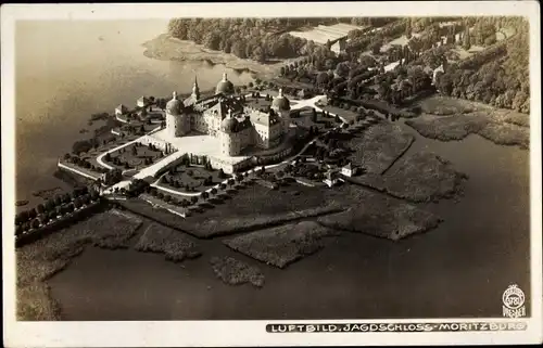 Ak Moritzburg in Sachsen, Jagdschloss, Luftbild