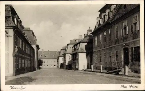 Ak Herrnhut in Sachsen, Am Platz