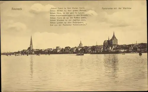 Ak Hansestadt Rostock, Panorama mit der Warnow