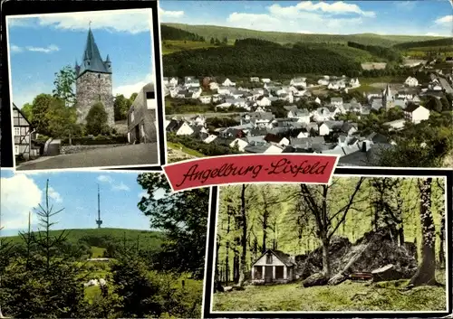 Ak Lixfeld Angelburg in Hessen, Kirche, Waldpartie, Teilansicht