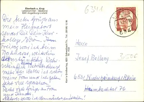 Ak Lixfeld Angelburg in Hessen, Kirche, Waldpartie, Teilansicht