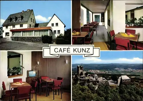 Ak Greifenstein im Westerwald Hessen, Café Kunz, Burg