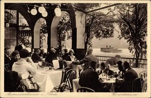 Ak Assmannshausen Rüdesheim am Rhein, Restaurant-Terrasse
