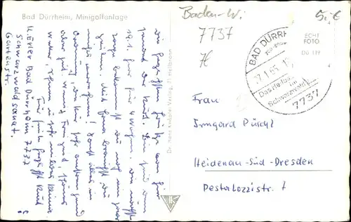 Ak Bad Dürrheim im Schwarzwald, Minigolfanlage