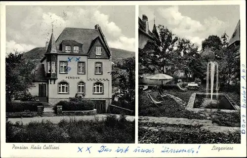 Ak Bullay an der Mosel, Pension Haus Calliari, Liegewiese