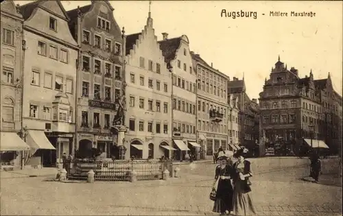 Ak Augsburg in Schwaben, Mittlere Maxstraße